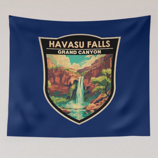 Item preview, Havasu Falls Grand Canyon Travel Art Badge designed and sold by KrisSidDesigns.