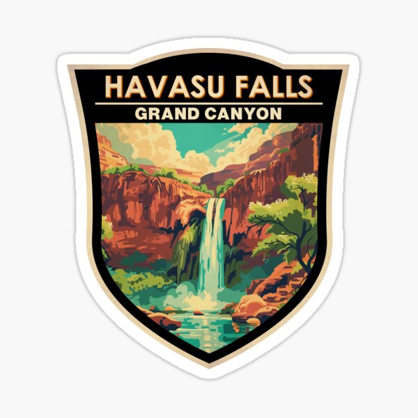 Artikel-Vorschau von Havasu Falls Grand Canyon Reisekunstabzeichen, designt und verkauft von KrisSidDesigns.