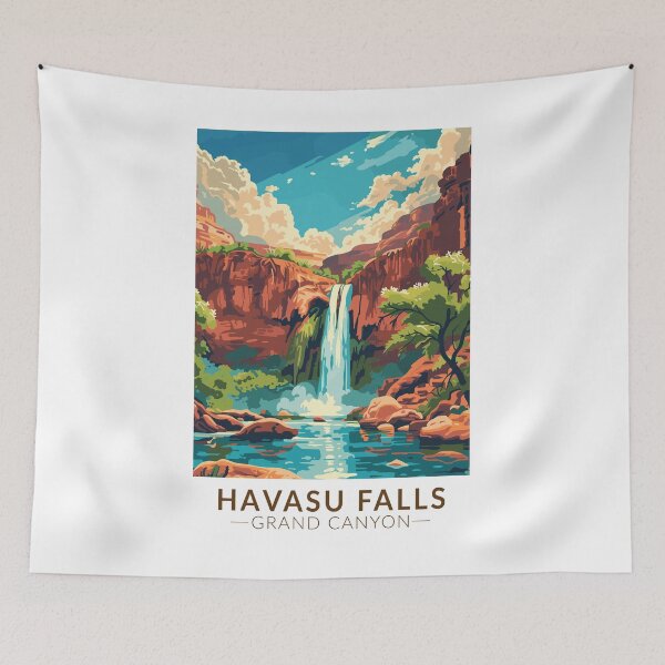 Item preview, Havasu Falls Grand Canyon Travel Art Vintage designed and sold by KrisSidDesigns.