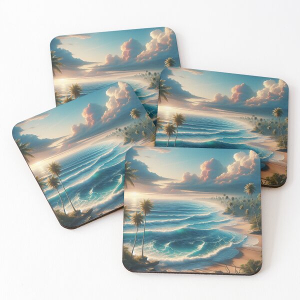 Item preview, ocean with palm trees photography style designed and sold by caroldarlene.
