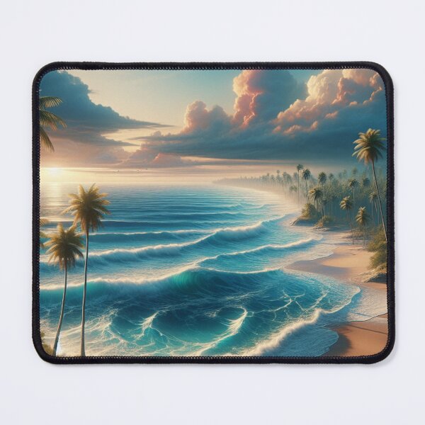 Item preview, ocean with palm trees photography style designed and sold by caroldarlene.