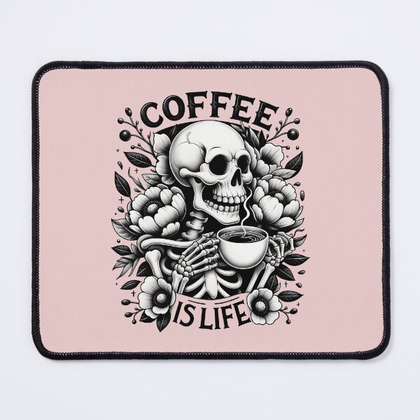 Item preview, Funny skull drinking coffee designed and sold by AnyMar2023.
