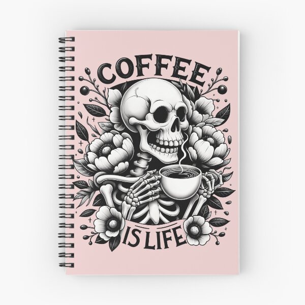 Item preview, Funny skull drinking coffee designed and sold by AnyMar2023.