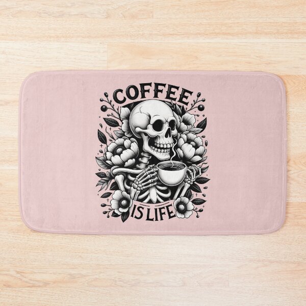 Item preview, Funny skull drinking coffee designed and sold by AnyMar2023.