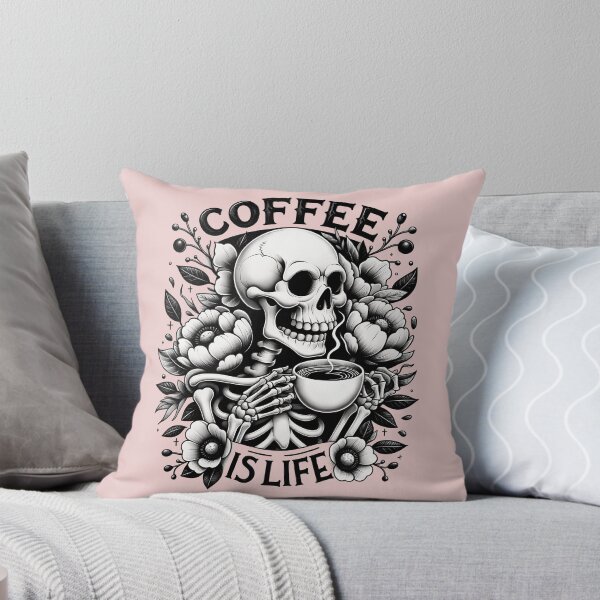 Item preview, Funny skull drinking coffee designed and sold by AnyMar2023.