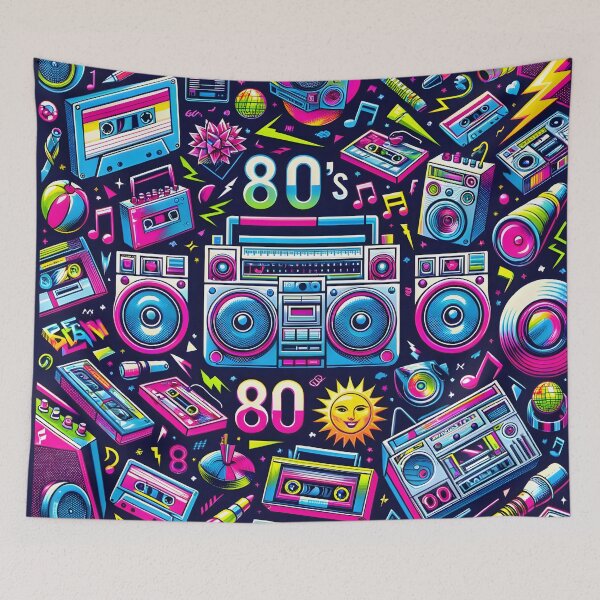 Item preview, 80s Music Pattern designed and sold by ParenthoodPuns.