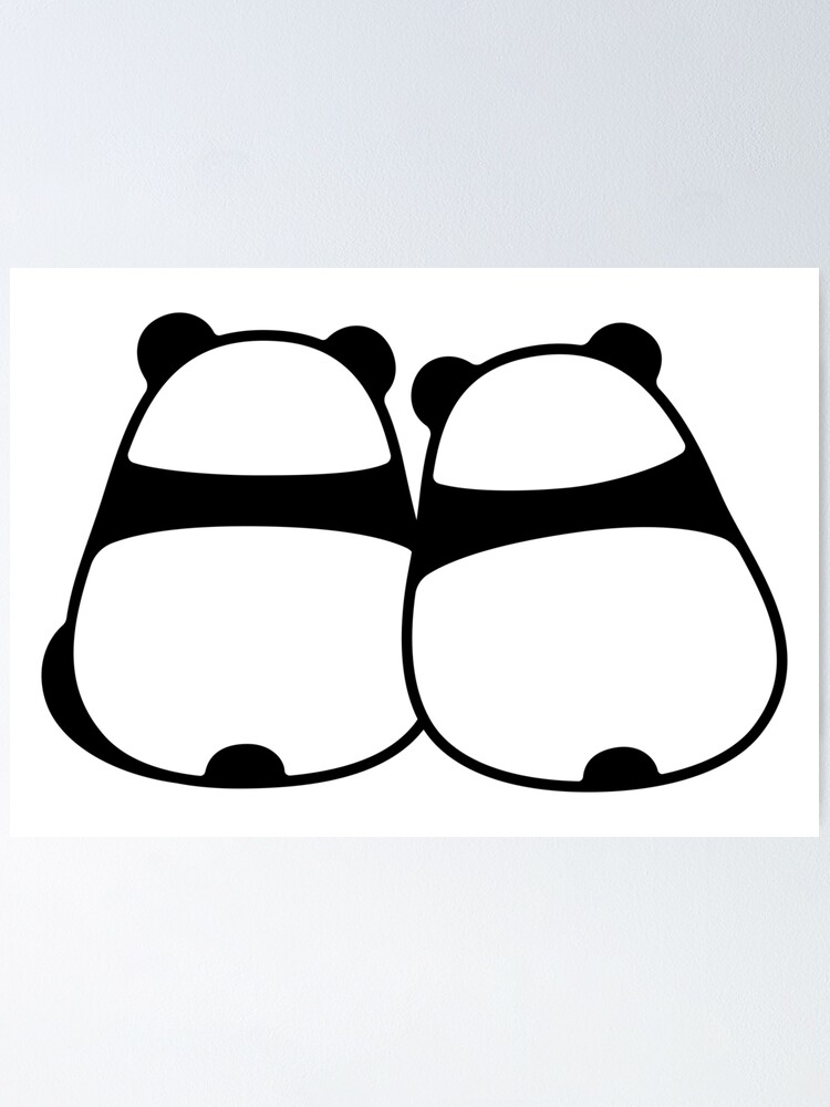 Cute Cartoon Panda Couple Poster By Irmirx Redbubble