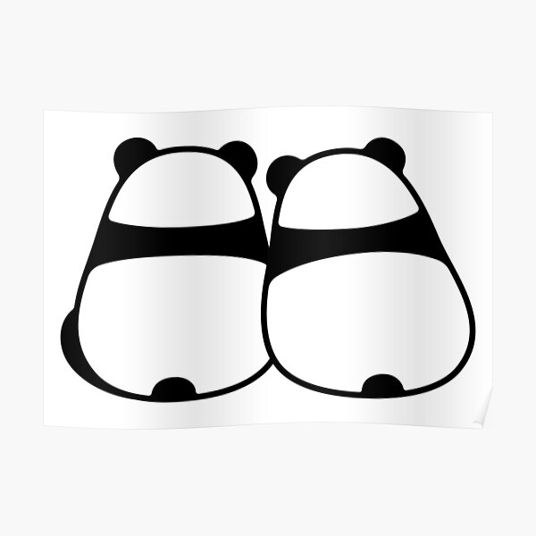 Pósters: Panda Pareja Amor Animados Lindo Ilustraci%c3%b3n Oso Animal Par  Dos Dulce Rom%c3%a1ntico Gordo Juntos Detr%c3%a1s Detr%c3%a1s Trasero  Adorable Simple Minimalista Moderno Japon%c3%a9s Kawaii | Redbubble