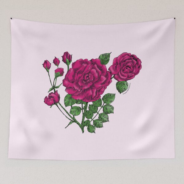 Item preview, Deep Pink Flat Rose Bloom Double 16-25 Petals In 3+ Rows designed and sold by Rachael Taylor.
