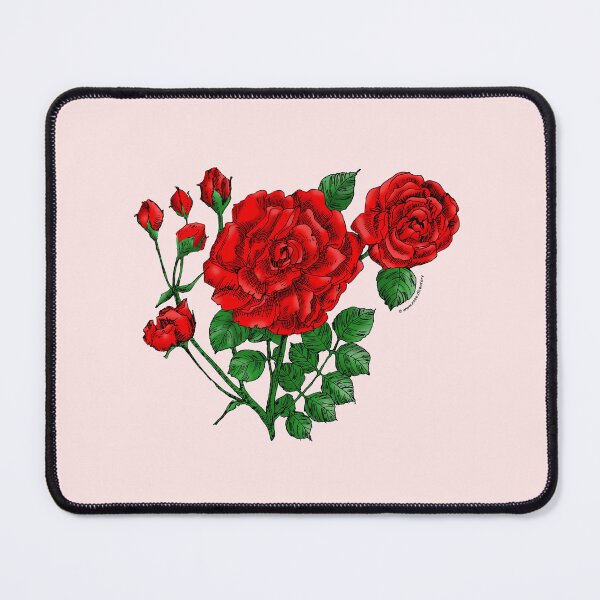 Item preview, Bright Red Flat Rose Bloom Double 16-25 Petals In 3+ Rows designed and sold by Rachael Taylor.