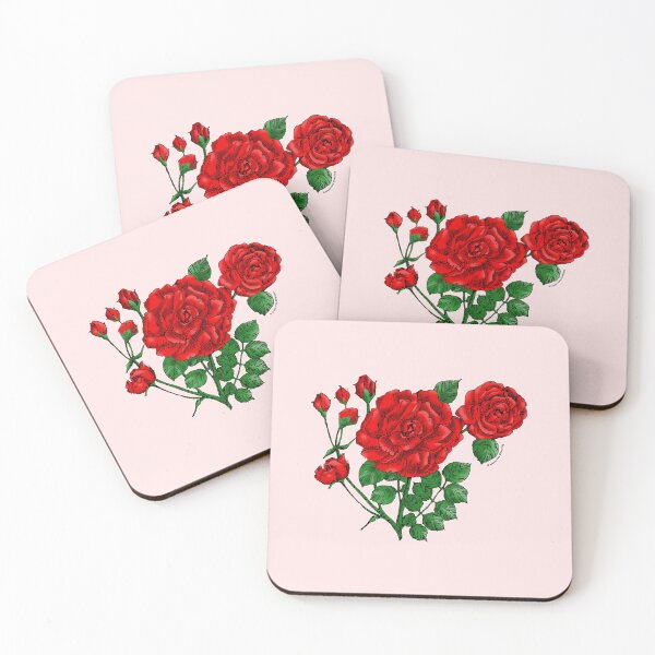 Item preview, Bright Red Flat Rose Bloom Double 16-25 Petals In 3+ Rows designed and sold by zenithcreative.