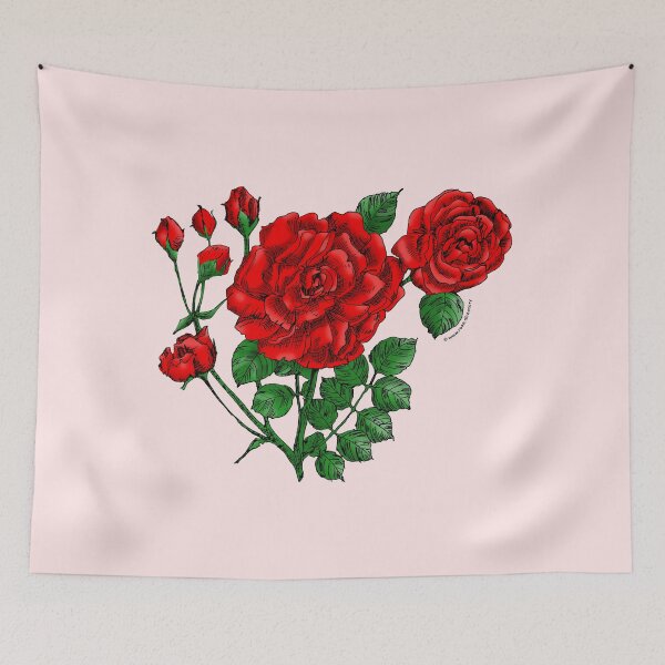 Item preview, Bright Red Flat Rose Bloom Double 16-25 Petals In 3+ Rows designed and sold by Rachael Taylor.