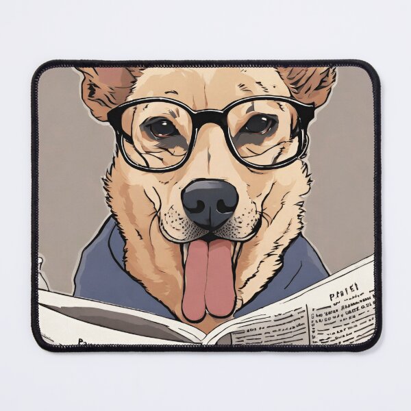 Item preview, dog reading a newspaper designed and sold by ASSNZA.