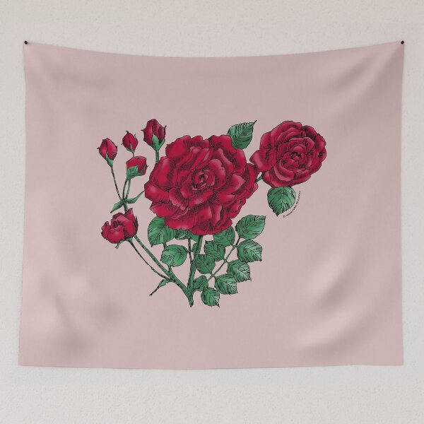 Item preview, Dark Red Flat Rose Bloom Double 16-25 Petals In 3+ Rows designed and sold by Rachael Taylor.