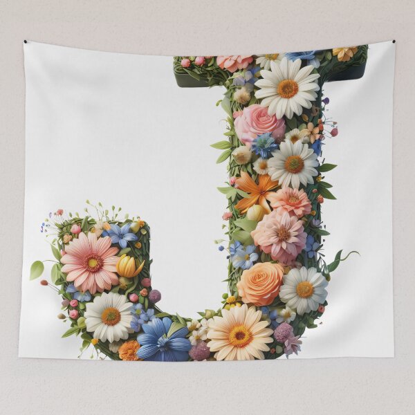 Item preview, Letter “J” containing flowers designed and sold by yeekazar.
