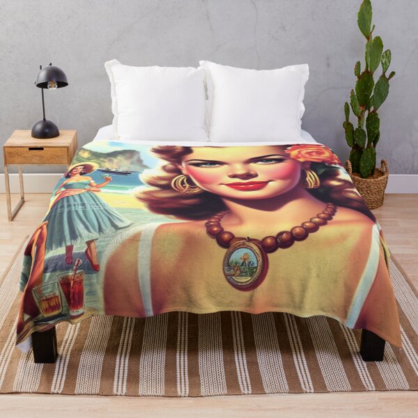 Item preview, Retro Caribbean Girl Painting designed and sold by PulpVintage.