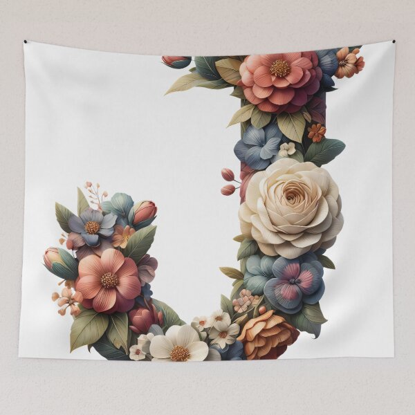 Item preview, Letter “J” containing flowers designed and sold by yeekazar.