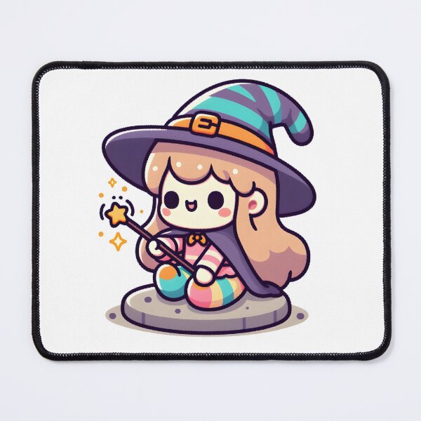 Item preview, Kawaii Smiling Witch With A Pair Of Colorful Socks designed and sold by CanvasCutie.