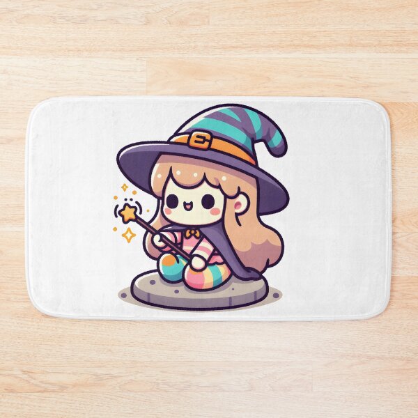 Item preview, Kawaii Smiling Witch With A Pair Of Colorful Socks designed and sold by CanvasCutie.