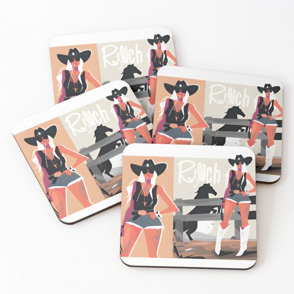 Item preview, Girl in cowboy hat standing near fence designed and sold by Pawfectly Cute.