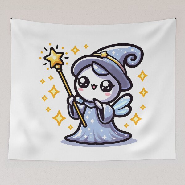 Item preview, Kawaii Sparkling Banshee With Shiny Wand designed and sold by CanvasCutie.