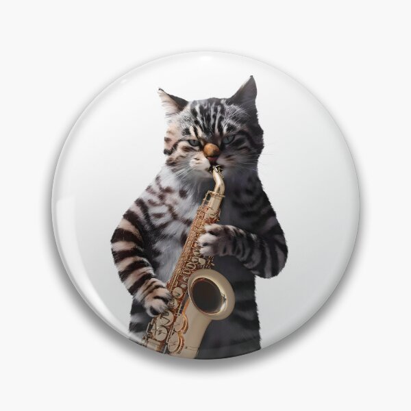 Item preview, Cat playing saxopone designed and sold by Tajdi.
