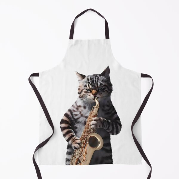 Item preview, Cat playing saxopone designed and sold by Tajdi.