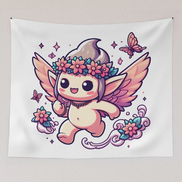 Item preview, Kawaii Dynamic Imp With Flower Necklace designed and sold by CanvasCutie.
