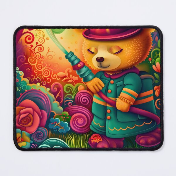 Item preview, The Bear's Enchantment: Magic Firefighter in the Naive Garden designed and sold by Moisky Art.