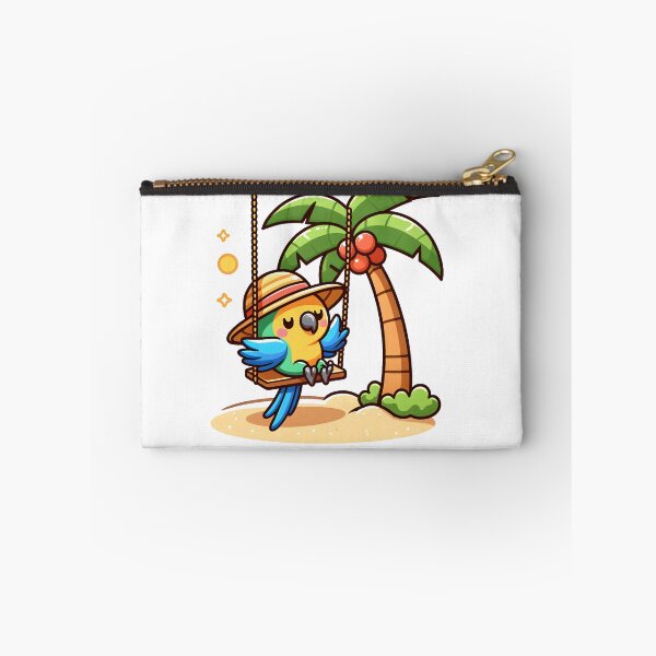 Item preview, Kawaii Parrot With Beach Hat designed and sold by CanvasCutie.