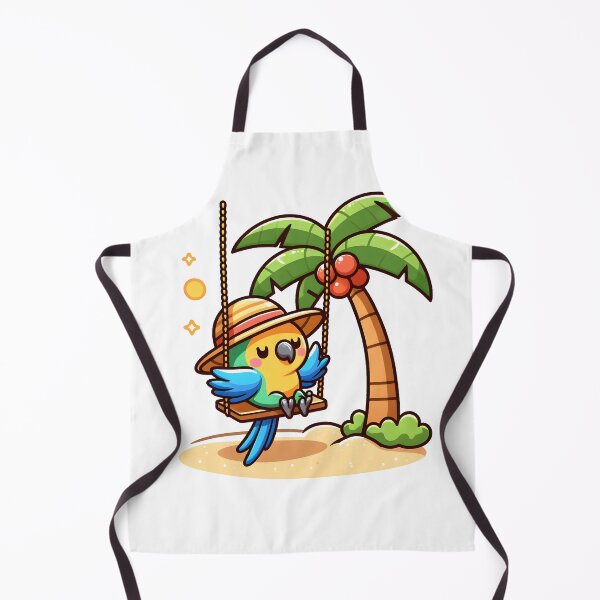 Item preview, Kawaii Parrot With Beach Hat designed and sold by CanvasCutie.