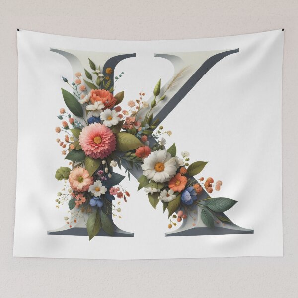 Item preview, Letter “K” containing flowers designed and sold by yeekazar.