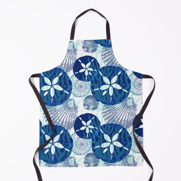 Item preview, Blue White Sand Dollars and Sea Shells Pattern designed and sold by HotHibiscus.
