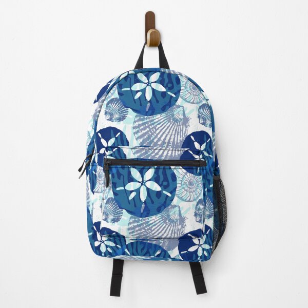 Item preview, Blue White Sand Dollars and Sea Shells Pattern designed and sold by HotHibiscus.