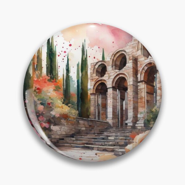 Item preview, Rose Garden of Ruins  Watercolor Abstract Masterpiece designed and sold by HancockArtisans.