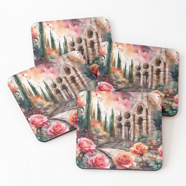 Item preview, Rose Garden of Ruins  Watercolor Abstract Masterpiece designed and sold by HancockArtisans.