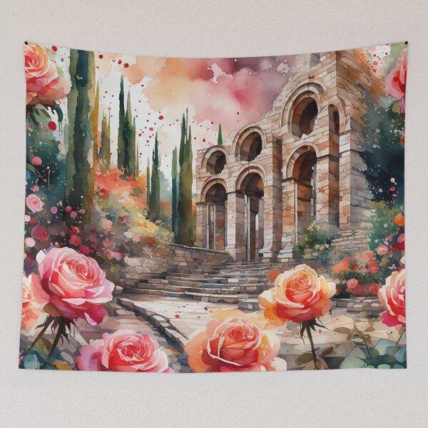 Item preview, Rose Garden of Ruins  Watercolor Abstract Masterpiece designed and sold by HancockArtisans.