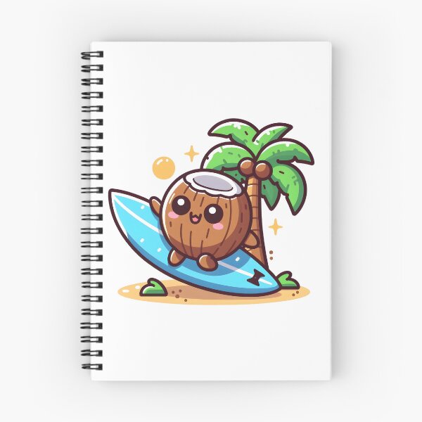 Item preview, Kawaii Coconut With A Surfboard designed and sold by CanvasCutie.