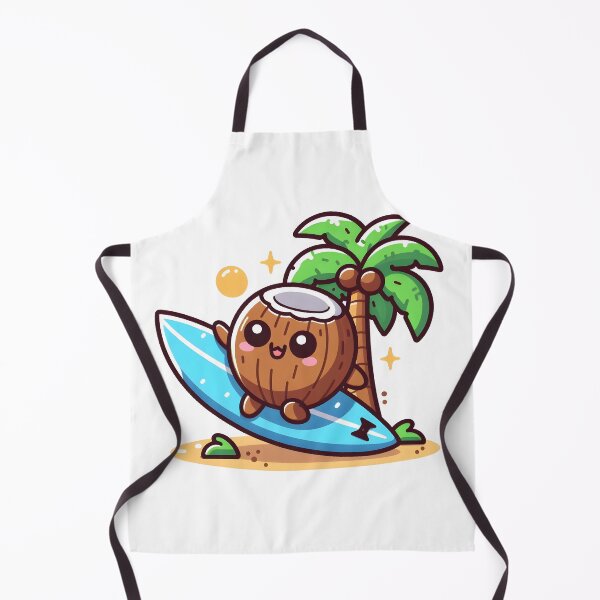 Item preview, Kawaii Coconut With A Surfboard designed and sold by CanvasCutie.