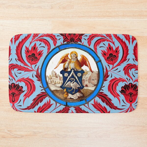 Item preview, Medieval Stained Glass Angel with Heraldic Shield designed and sold by Pixelchicken.