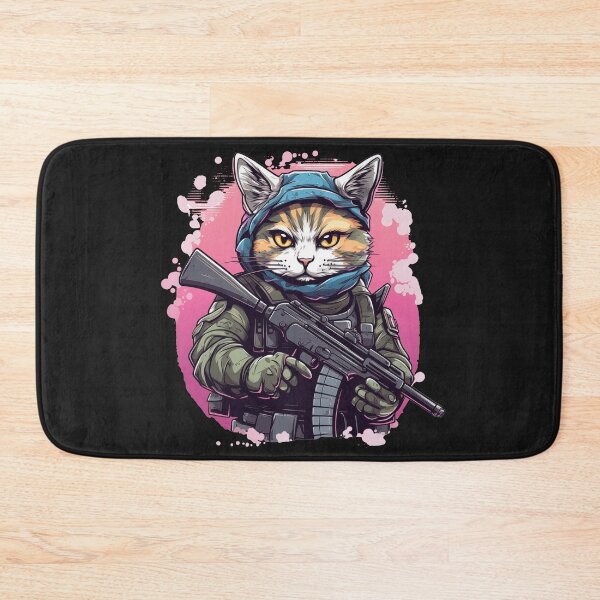 Item preview, Cat Tactical Soldier, cute anime style design designed and sold by slemfiskz.