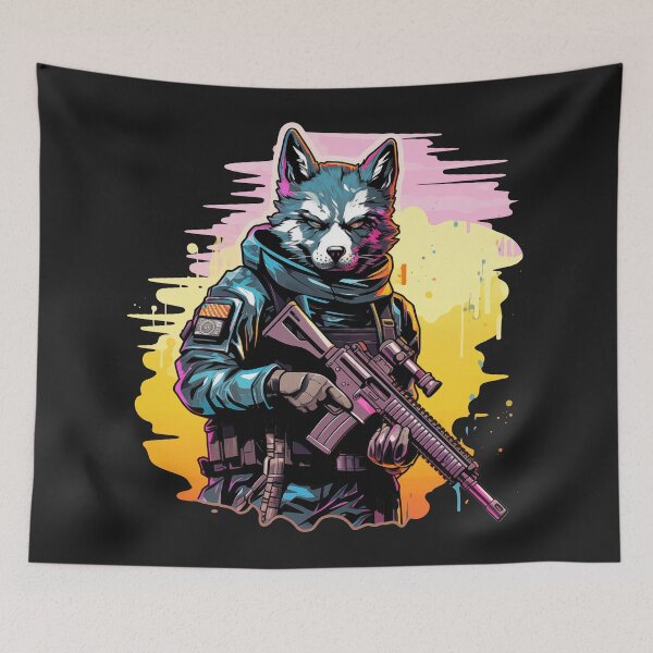 Item preview, Husky Dog Soldier, cute anime design designed and sold by slemfiskz.