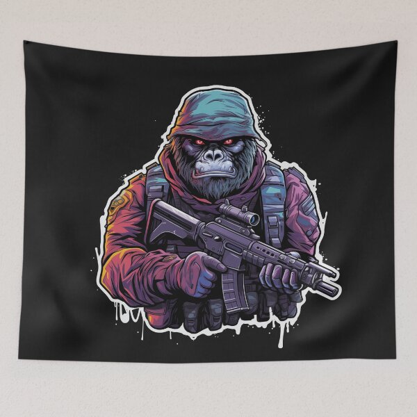 Item preview, Gorilla soldier, cute Anime animal design designed and sold by slemfiskz.
