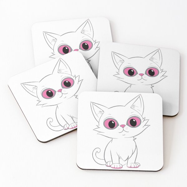 Item preview, Cute pink eyes, pink toes kitty cat, cartoon designed and sold by NobizArtwerkz.