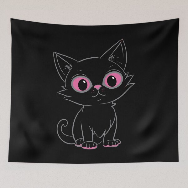 Item preview, Cute pink eyes, pink toes kitty cat, cartoon designed and sold by NobizArtwerkz.