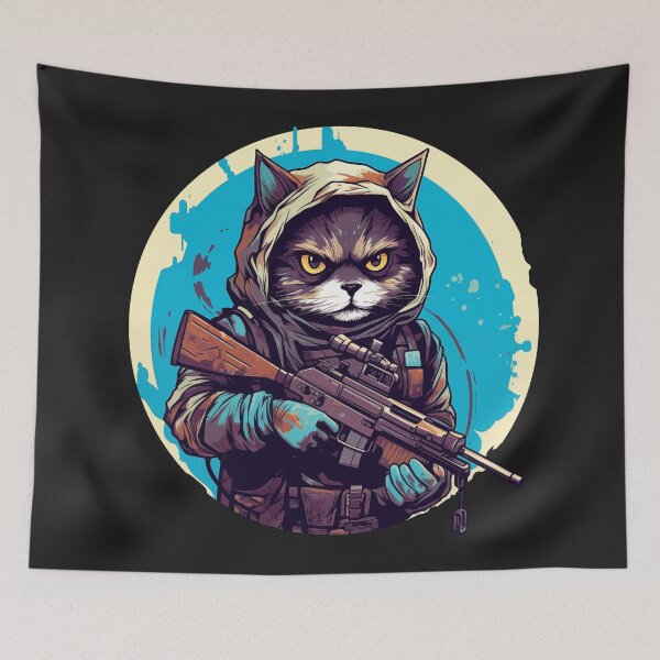 Item preview, Cat Sniper, cute anime style design designed and sold by slemfiskz.