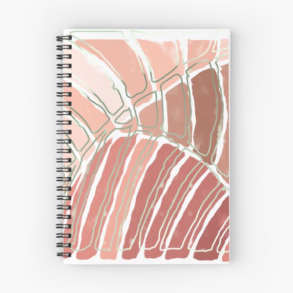 Item preview, Stained glass painting of tropical abstract leaves in powder pink with sage metal lines designed and sold by NoaaDesign.