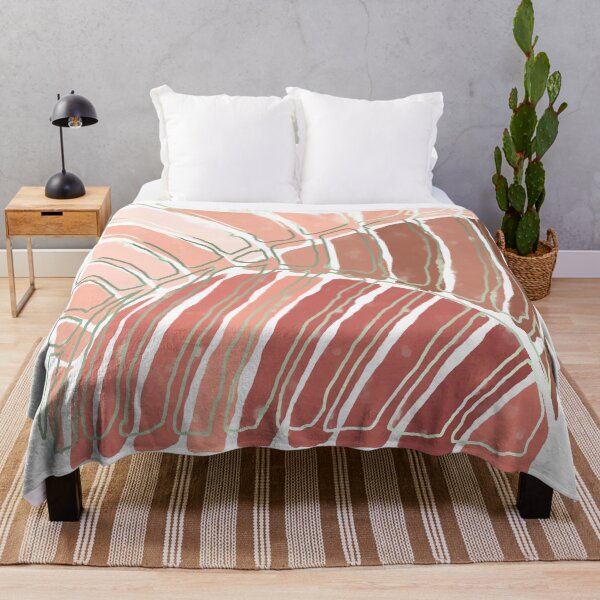 Item preview, Stained glass painting of tropical abstract leaves in powder pink with sage metal lines designed and sold by NoaaDesign.