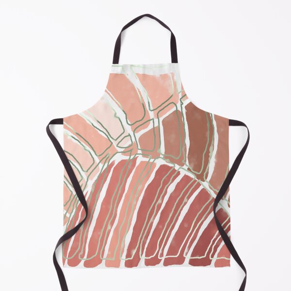 Item preview, Stained glass painting of tropical abstract leaves in powder pink with sage metal lines designed and sold by NoaaDesign.