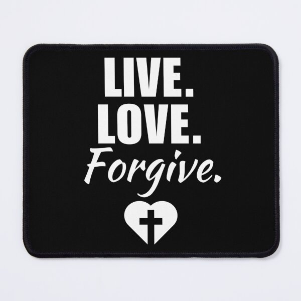 Item preview, Live, love, forgive. Faith inspired Christian quote, saying or phrase, Bible message to love like Jesus designed and sold by NBSStore.